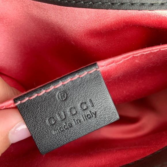 **SOLD** GUCCI BLACK velvet small GG Marmont bag - Picture 7 of 11